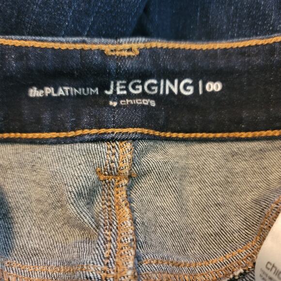 Chico's The Platinum Jeggings Jeans Bronze Filigree 00/US 2 - Picture 4 of 6